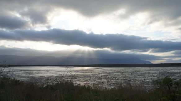 Ekki amalegt að veiða með svona útsýni