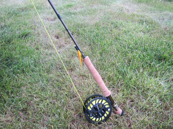 The fly rod and the fly (German snaelda)