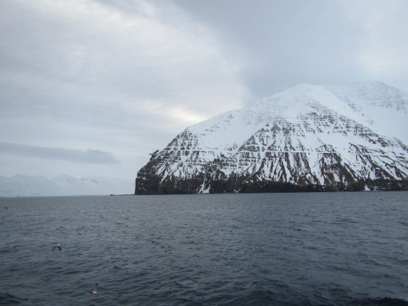 Ólafsfjarðarmúli en má sjá gamla vegin í fjallinu.