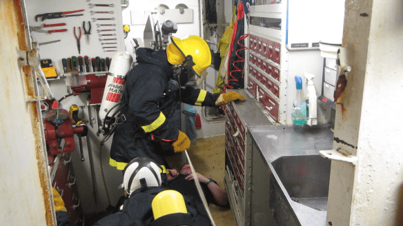 Brunaæfing á landstými 24. mars -18