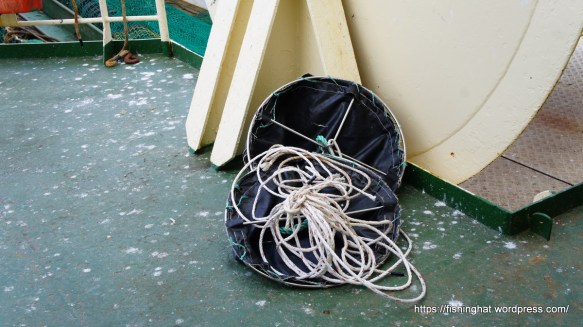 Fiskimerkið komið niður úr mastrinu.